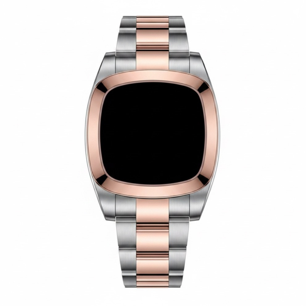 Chronograph-Armbanduhr im Bicolor-Design Braun/Schwarz