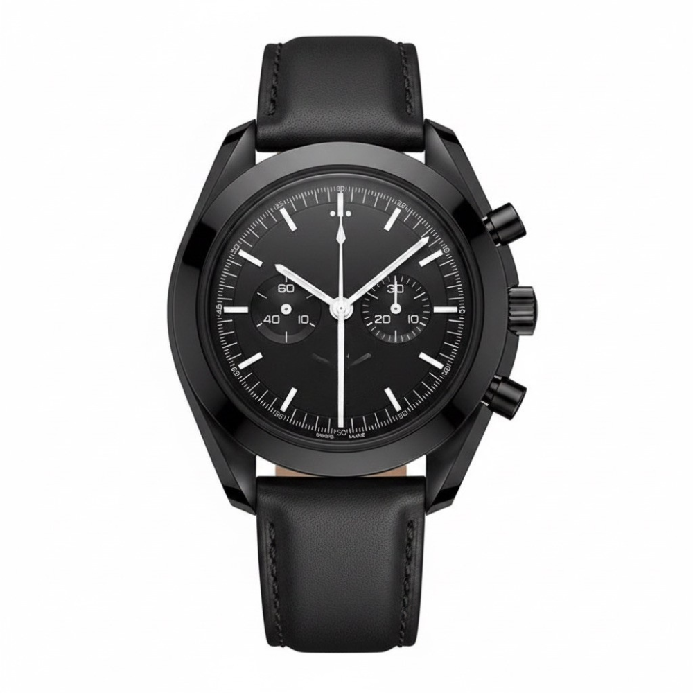 Chronograph-Armbanduhr aus schwarzer Keramik